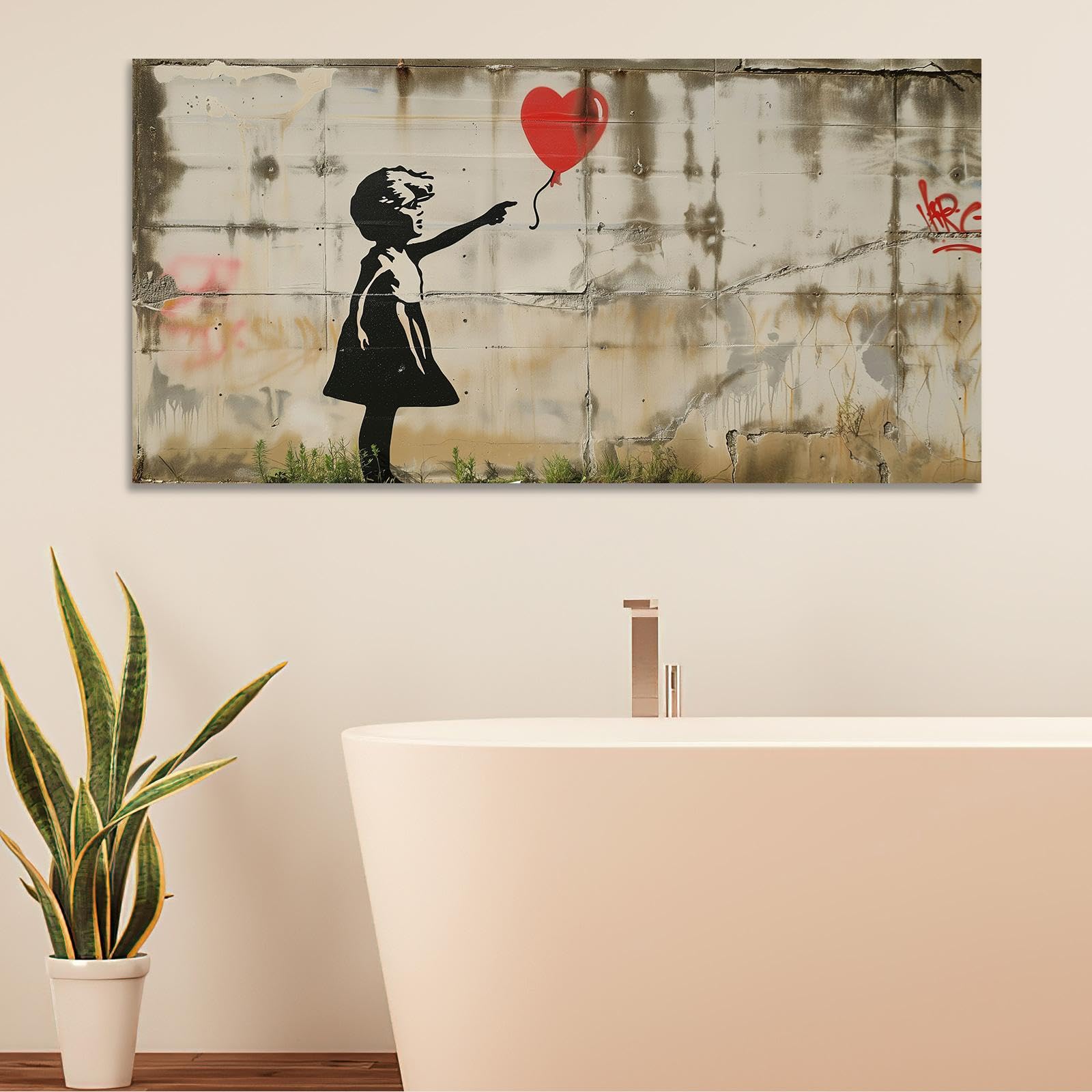 Red Balloon Girl Poster, Banksy Artwork Graffiti Wall Art